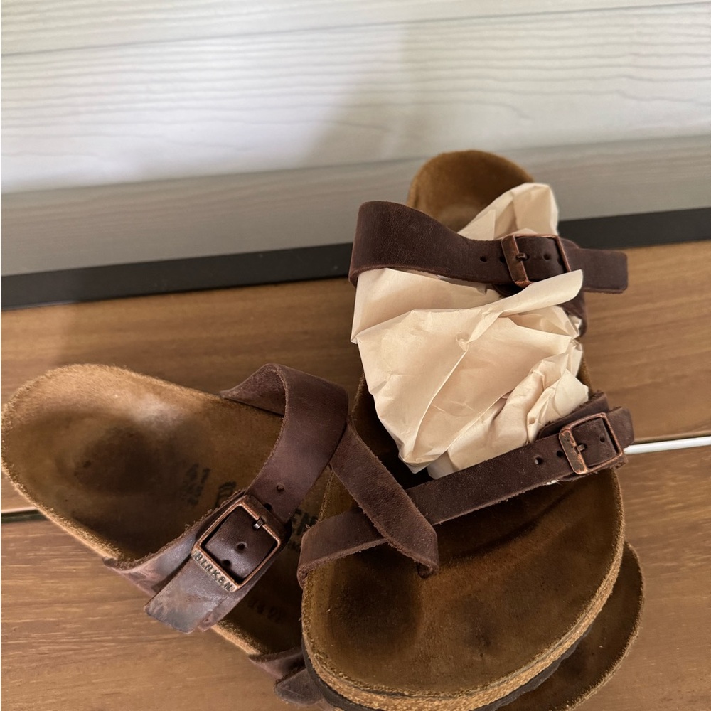 Birkenstock Mayari Oiled Leather Brown Sandals